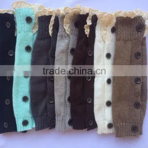 Fashionable Wholesale Lace Leg Warms Boot Cuffs With Button thumbnail-1