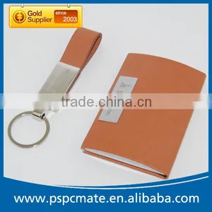 Cheap PU Leather Name Card Holder and Keychain Gift Set thumbnail-3