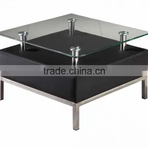 Modern Leather Glass Coffee Table SJ153S thumbnail-3