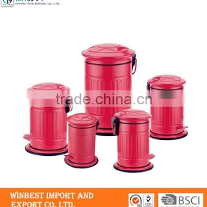 Red Stainless Steel Trash Can thumbnail-1