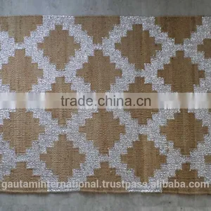Melattic Pattern Jute Hemp Rugs thumbnail-1