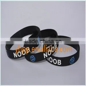 Custom LOL Noob Inside Silicone Rubber Debossed Wristband Bracelet thumbnail-2