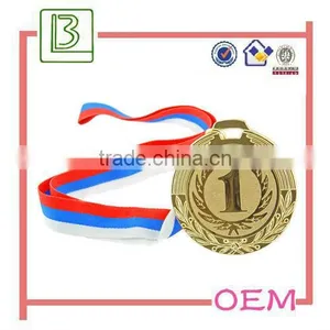 Zinc Alloy Gold Plating Award Medal With Ribbon thumbnail-1