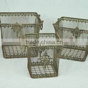 French Country Outdoor Garden Wholesale Wire Baskets thumbnail-1