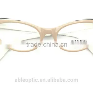 UNIQUE Fox Eye Shape Fashion Design Student Acetate Hand Made Spectacles Optical Frames Eyewear Eyeglasses With Diamond thumbnail-3