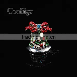 Fashion Jewelry Rhinestone Pearl Charming Christmas Jingle Bell Pin Brooch Christmas Party Promotion Gift Apparel Accessories thumbnail-2