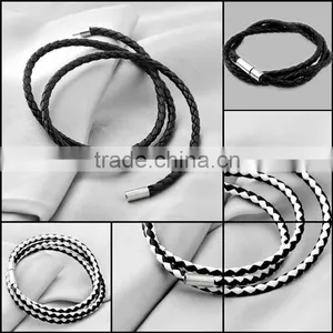 NEW Fashion Handmade Leather Wrap Wristband Cuff Punk Magnetic Buckle Bracelet thumbnail-1