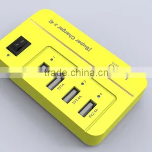 20W 4 Port Multiple USB Family-sized Desktop Rapid Charger Multi Travel Power Adapter for USB-Charged Devices(Black) thumbnail-6