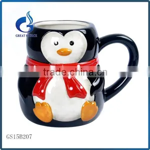 Factory Promotional 3D Ceramic Christmas Owl Mugs Decorative Wholesale thumbnail-4