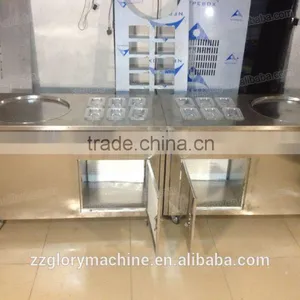 Multi-functional Flat Single Pan With 6 Toping Pans Fried Ice Cream Machine for Sale thumbnail-4