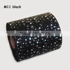 Shining Sequin Polyester Tulle 6 Inch x 100 Yards Spool Glitter Wedding Facbric Home Decoration Material thumbnail-5