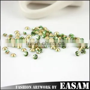 2015 Light Green Color Pointback Rhinestone thumbnail-1