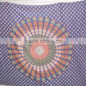 Indian Mandala Design, Hippie Wall Hanging, Indian Bohemian Tapestry, Queen Size Tapestry thumbnail-1