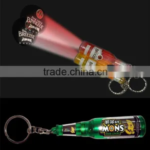 LED Projection Flashlight Keychain OEM Company Business Gifts Mini Bottle Key Chain thumbnail-1