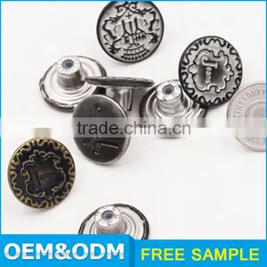 20mm Denim Metal Shank Custom Jeans Engraved Buttons thumbnail-1