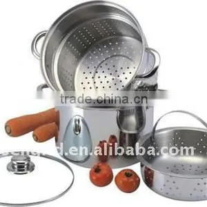 Stainless Steel Pasta Cooking Pots Set With Strainer thumbnail-1