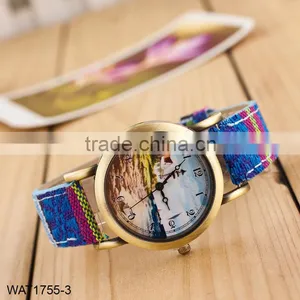 New Handmade Dial Denim Strap Wrist Watch thumbnail-4