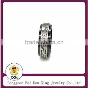 Activity Ring Religion Bible Engaved Black Stainless Steel 316 Fashion Ring thumbnail-1