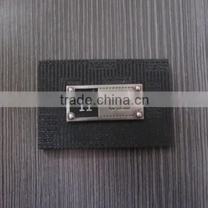 Black Debossed Leather Label With Metal Label For Garment Quality Choice thumbnail-2