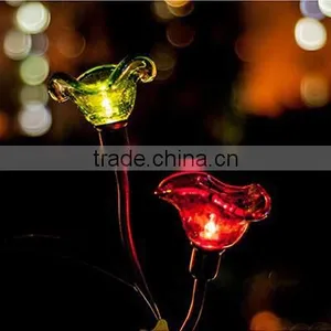 LED Solar Flower Light/solar Garden Lamp/ Outdoor Pin Lamp/red Green Transparent Glass Light thumbnail-3