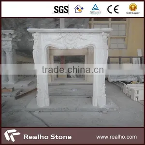 White Carrara Marble Fireplace for Home Decoration thumbnail-1