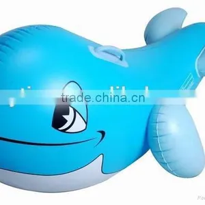 OEM Blue Pvc Inflatable Dolphin Rider, Pool Ride on Toys thumbnail-1