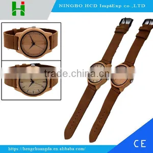 2016 Vintage Fashion Wood Watches Leather Strap Watches thumbnail-1