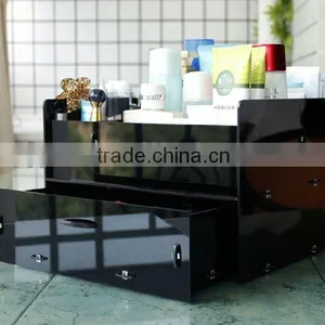 Black Assembled Acrylic Desk Organizer Stationery Holder thumbnail-1