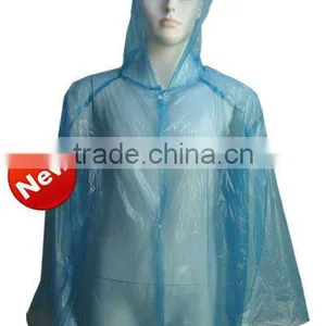 Disposable Blue Polythene Waterproof Adult's Raincoat thumbnail-1