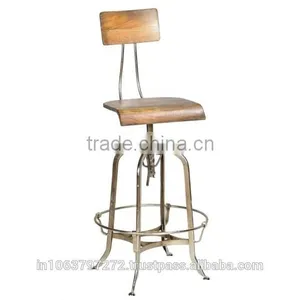 Modern Stool With Nickel Finish thumbnail-1