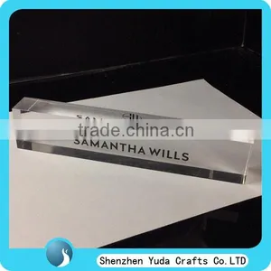 Portable Crystal Clear Acrylic Block for Stamping, Perspex Lucite Cuboid Logo Block for Sale thumbnail-1