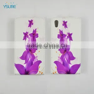 Flower Vertical Flip Cover Case for Sony Xperia z1 thumbnail-1