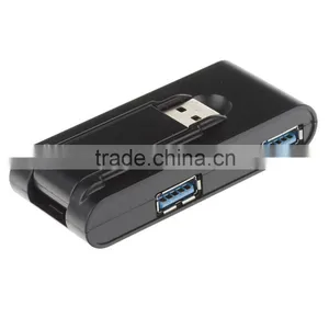 [ New Model ] CZH 4 Port Compact Portable High Speed Rotating USB 3.0 Data Hub for Windows, Mac OS, Linux [Black;white] thumbnail-4