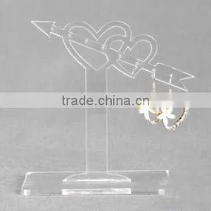 Modern Designed Clear Acrylic Heart-shaped Earring Display thumbnail-1