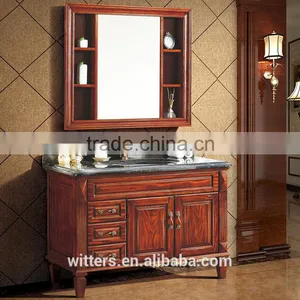 WTS-822TLO 32-Inch Marble Stone Top Single Sink Bathroom Vanity With Red Oak Finish Cabinet thumbnail-6