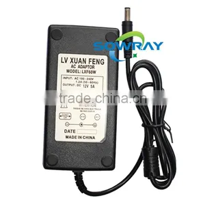 AC Adapter dc 12V 5A 60W Power Supply Charger+Cord Cable EU Plug for 5050 3528 5730 SMD LED Strip Light thumbnail-1