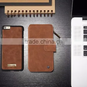 Geniue Leather Wallet Phone Case Stand With Card Slot and Zipper for IPhone 6 6S 4.7" 6 Plus 5.5" thumbnail-6