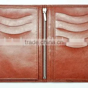 Leather Money Wallet With Zipper Pouch thumbnail-1