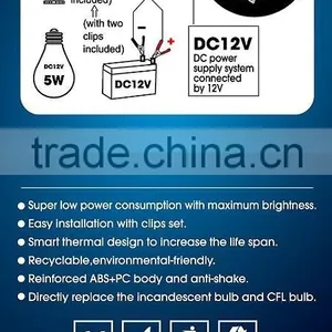 EMERGENCY LIGHT. PROTABLE LED LIGHT. EMERGENCY LED DC BULB WITH CLIPS SET thumbnail-3