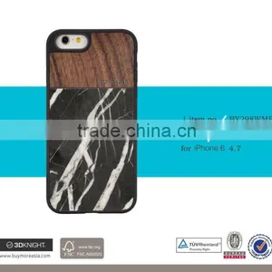 Full Protective Phone Case for Iphone 6 Case Natural Marble Pattern Cell Phone Cover for Iphone 6s Case Marble Wood thumbnail-6