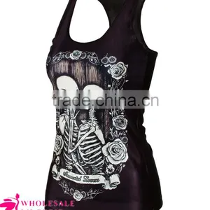 Wholesale Immortal Lovers Printed Black Women Tank Top Manufacturer BX042 thumbnail-1
