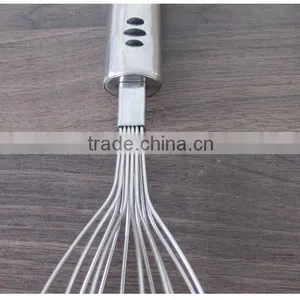 Manual Stainless Steel Mixer Beat Eggs Household Blender Bold Stainless Steel Round Bar Handle Small Medium Large Whisk D07 thumbnail-3