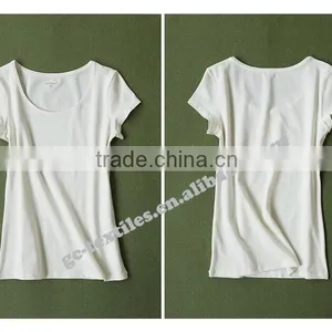 Women's Cotton/Spandex O-neck Short Sleeve White Underwear thumbnail-3