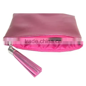 Women's Fashion PU Bling Pink Cosmetic Organizer Bag Waterproof With Handle thumbnail-3