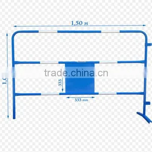Bule Powder Coating Crowd Control Barrier With LOGO Traffic Barrier Reflective Tape thumbnail-4