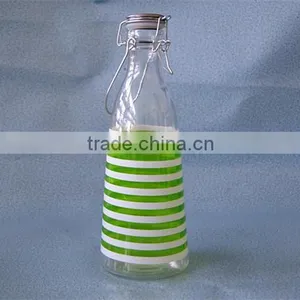 1L Glass Beverage Jar/juice Bottle thumbnail-1