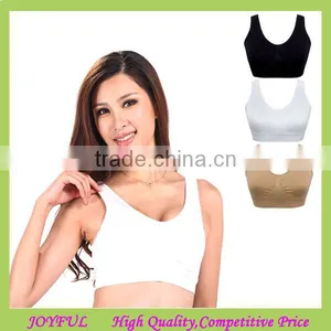 2015 Seamless Mutiple Colors Comfortable Yoga /sports Bra With Padding 1 Set (3pcs) thumbnail-1