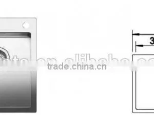 POATS PS-1116 Stainless Steel Sink Overall Size: 780X510X180mm thumbnail-1