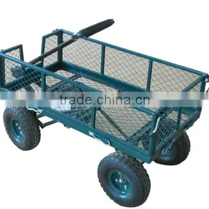 Metal Folding Wagon Garden Trolley Wagon Cart Hand Truck thumbnail-1
