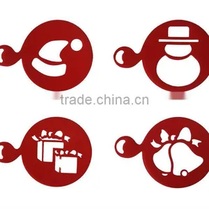 2014 Hot Promotion Thick Plastic Christmas Coffee Stencil thumbnail-1